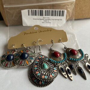 Southwestern style earrings set of 3.
